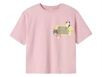 t-shirt fra Name It i cameo pink med Squishmallows print foran